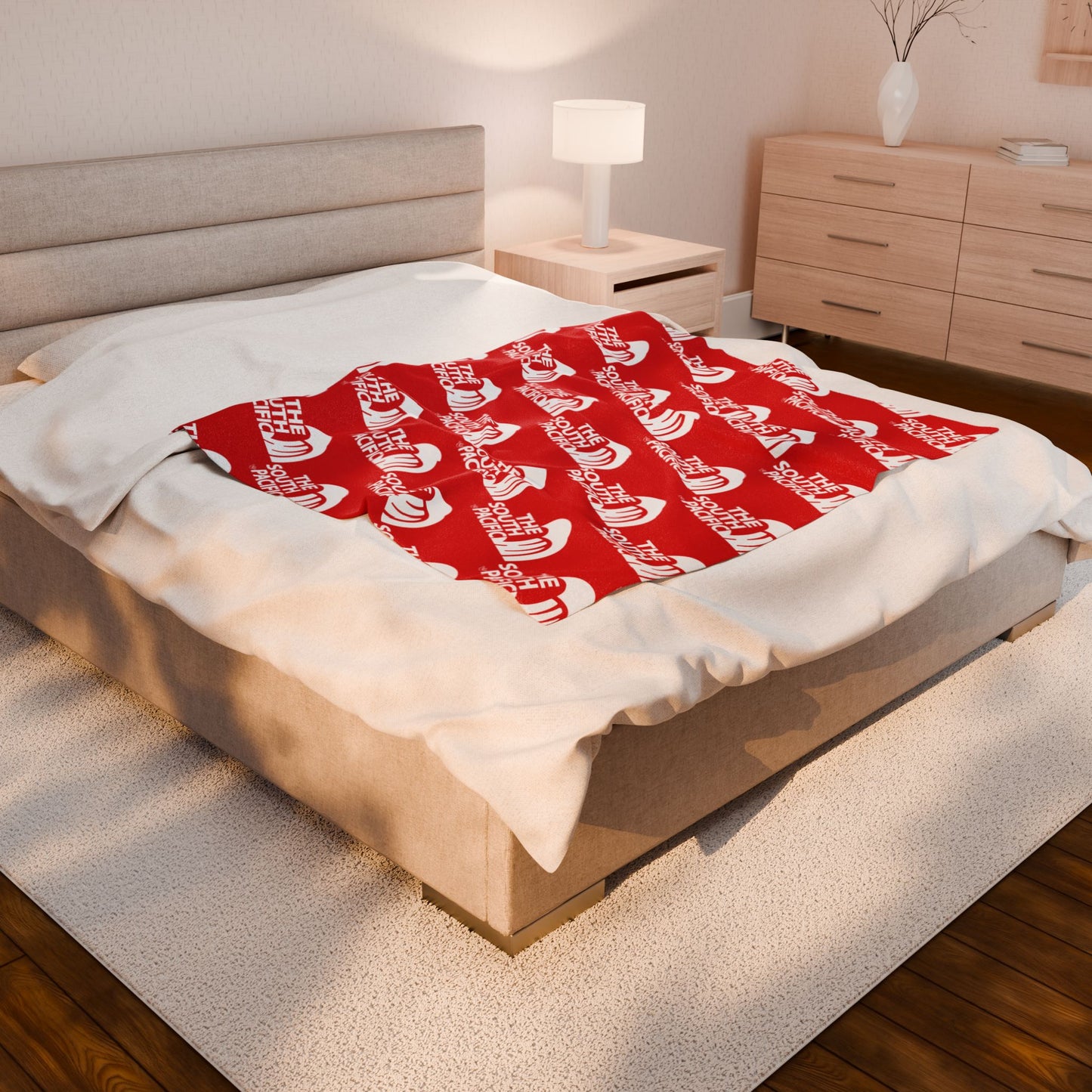 SP WAVE XMAS RED & White Plush Blanket