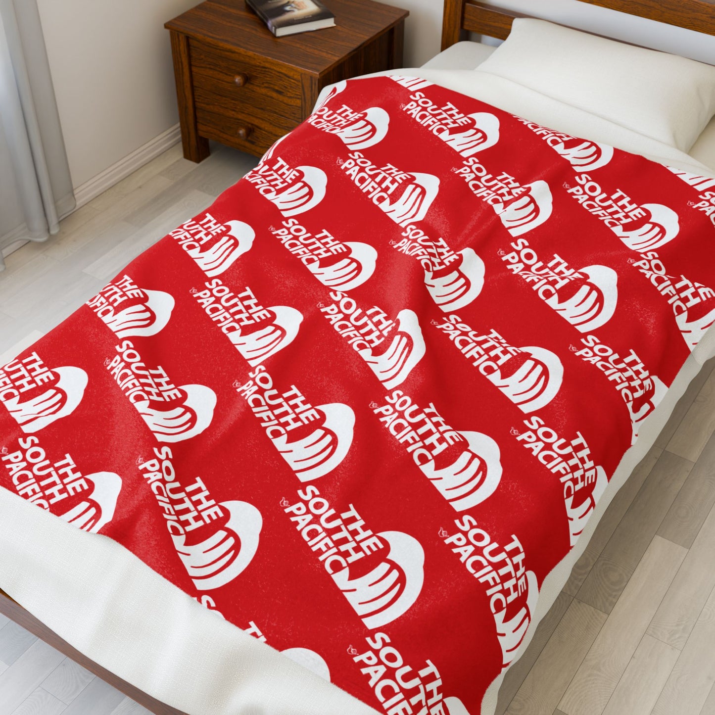 SP WAVE XMAS RED & White Plush Blanket