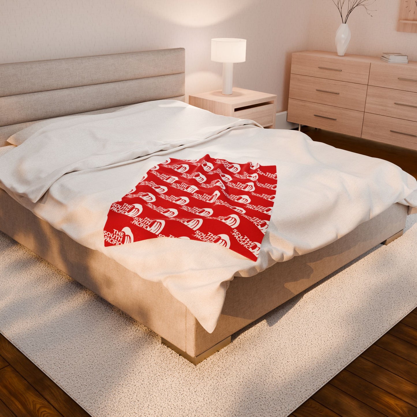 SP WAVE XMAS RED & White Plush Blanket