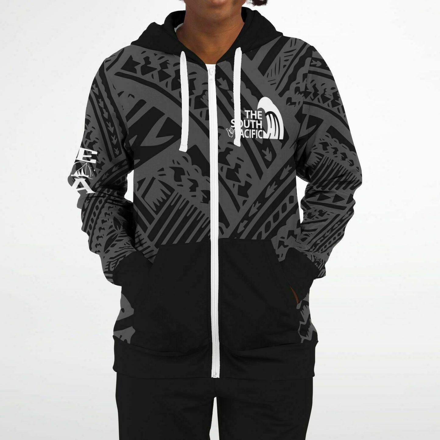 SP WAVE ALL-OVER PRINT ZIP-UP Hoodie-black