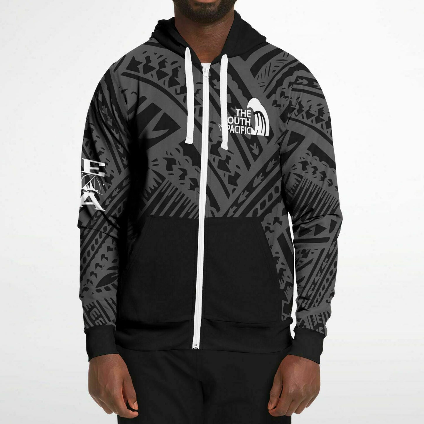 SP WAVE ALL-OVER PRINT ZIP-UP Hoodie-black