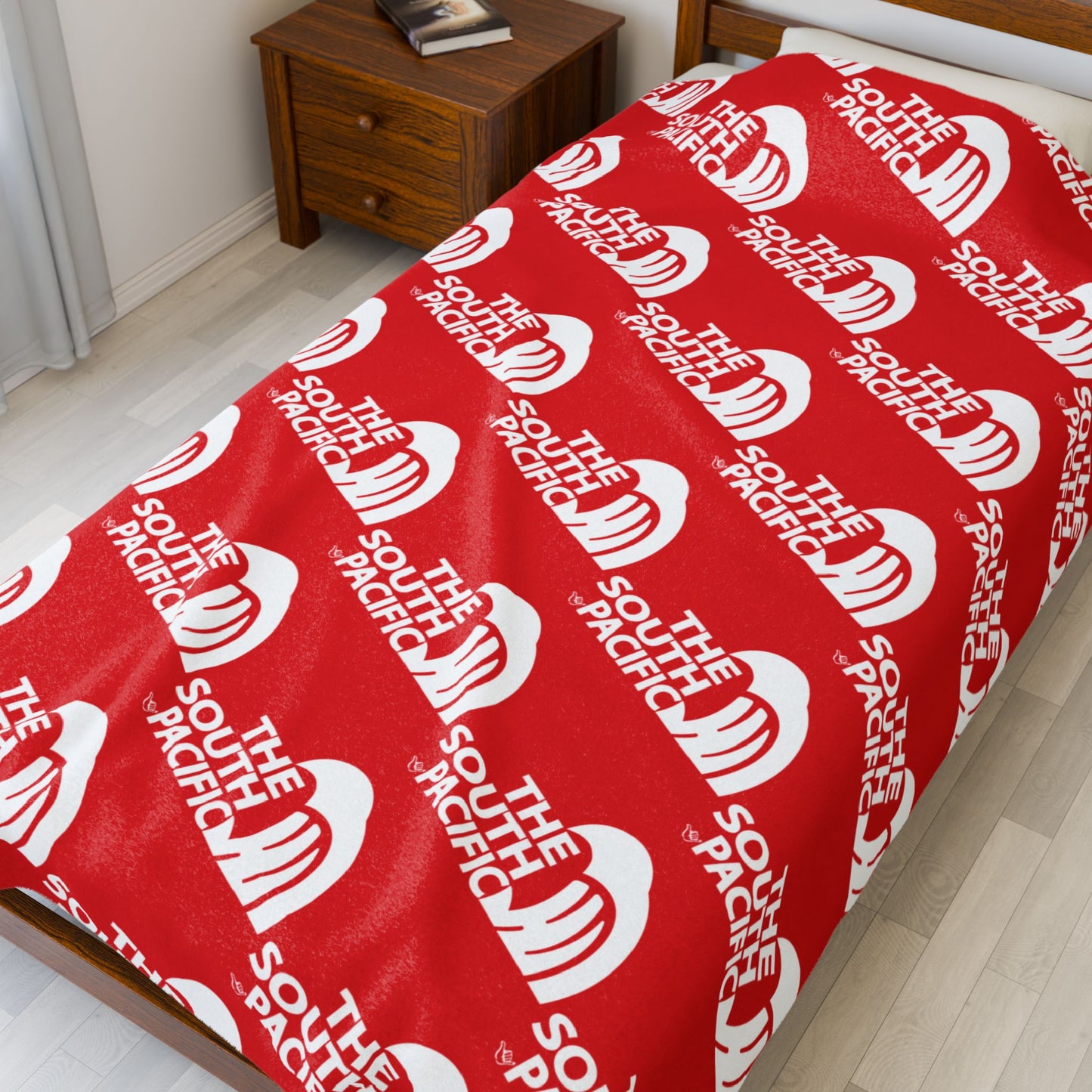 SP WAVE XMAS RED & White Plush Blanket